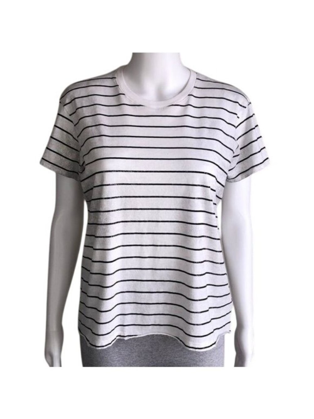 ATM Anthony Thomas Melillo Glitter Spray Striped Tee - L